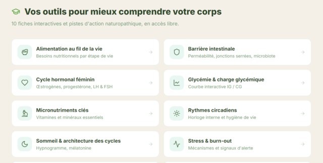 Vos outils pour mieux comprendre votre corps